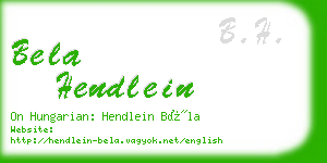 bela hendlein business card